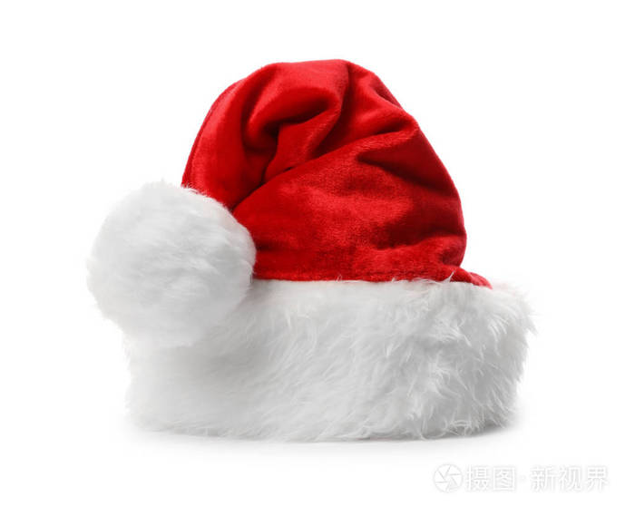 圣诞老人红帽子隔离白色