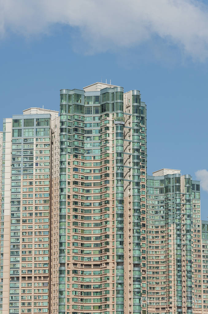 香港市高层住宅建筑外观
