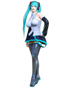 3d漫画cosplay动漫女孩.照片