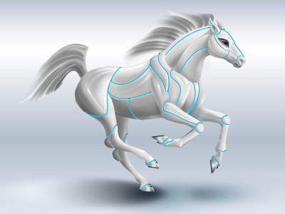 机械零件的亮马机器人网络朋克