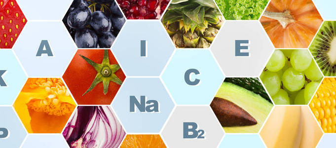 水果和蔬菜中的维生素和矿物质图片