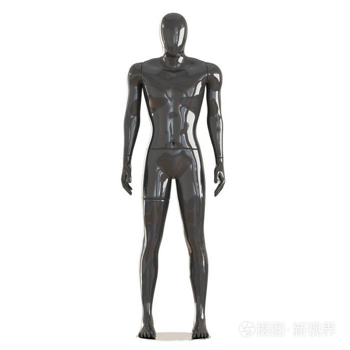 一个孤立的白色背景上的黑人男性运动人体模型三维渲染