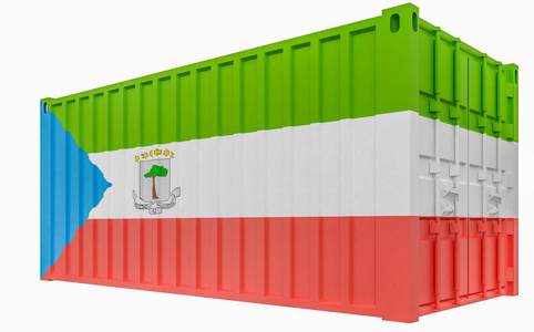 赤道几内亚国旗货柜立体图图片