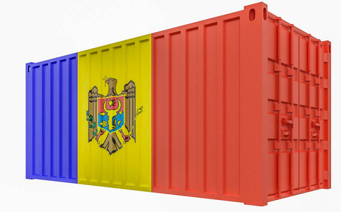 摩尔多瓦国旗货柜三维立体图图片