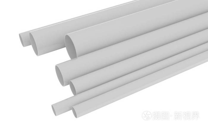 白色背景上的pvc管插图3d渲染