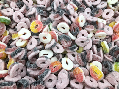 五颜六色的圆形糖果照片