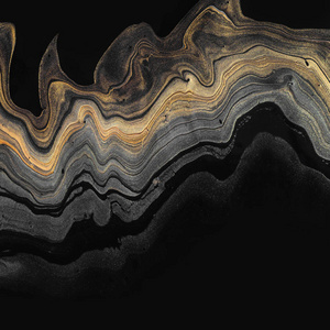 黑色的金色大理石波浪.抽象的背景或纹理.亚克力流体艺术照片