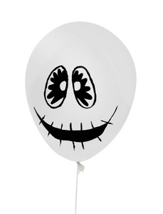 白色背景万圣节派对的幽灵气球图片