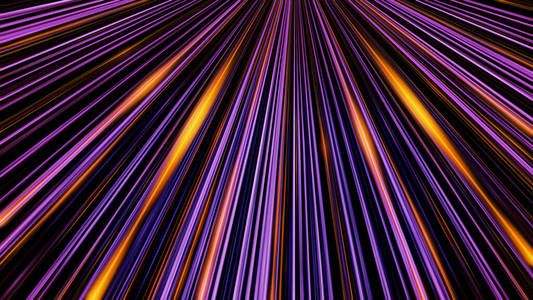 一道美丽的直线色彩斑斓的光线在黑色的背景下,从一点到四面八方闪耀