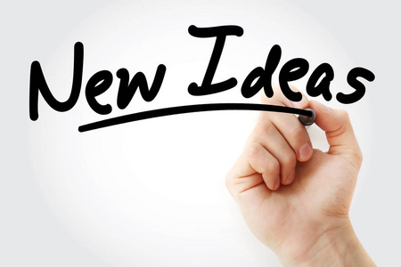手写作新产品用记号笔手写新想法照片