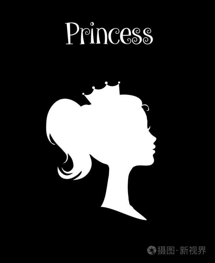 皇冠公主或女王侧面轮廓