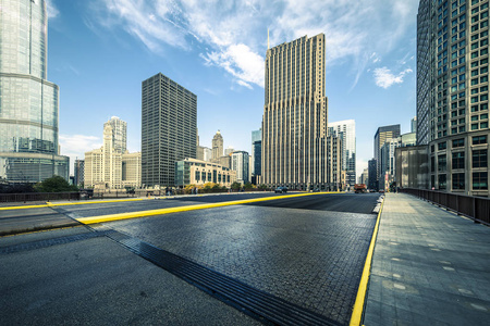 芝加哥的建筑和道路景观图片