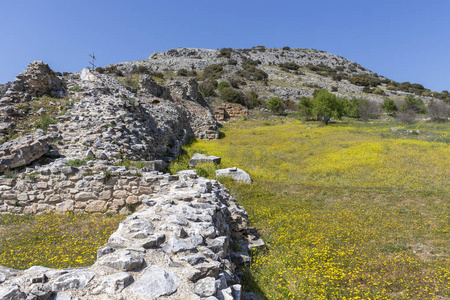 希腊菲利比考古区的古遗址图片