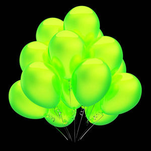 绿色荧光色气球束派对生日装饰图片