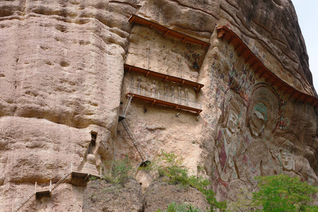 中国古代传统喇嘛庙石窟浮雕画图片