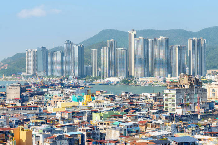 澳门古老住宅楼的绝妙景色