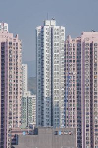 香港市密集高层住宅楼图片
