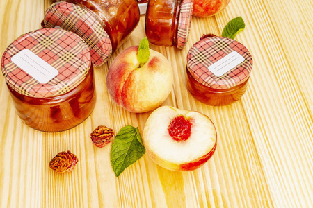 白桃酱白桃果酱,蜜饯,酸辣酱照片