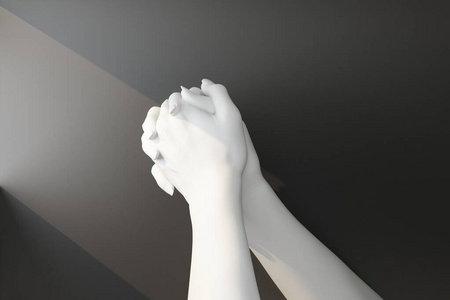 两只白皙的手紧握着祈祷的手势图片