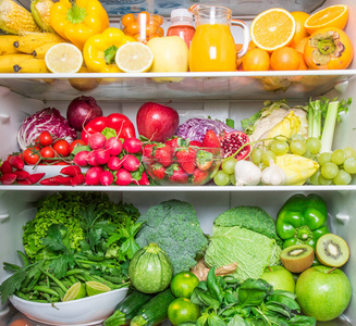 全彩色水果蔬菜冰箱图片