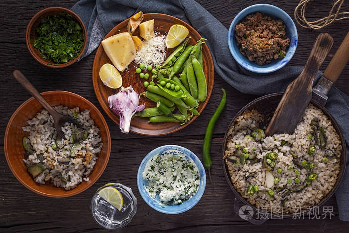 炒菜，食谱，奶油鸡米汤，炒饭，豆类，bibimbap，糙米，菜花饭，蔬菜炒菜，米饭食谱，烤蔬菜