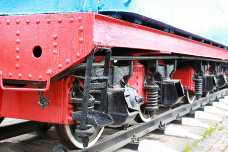 老式火车的金属部件详图图片