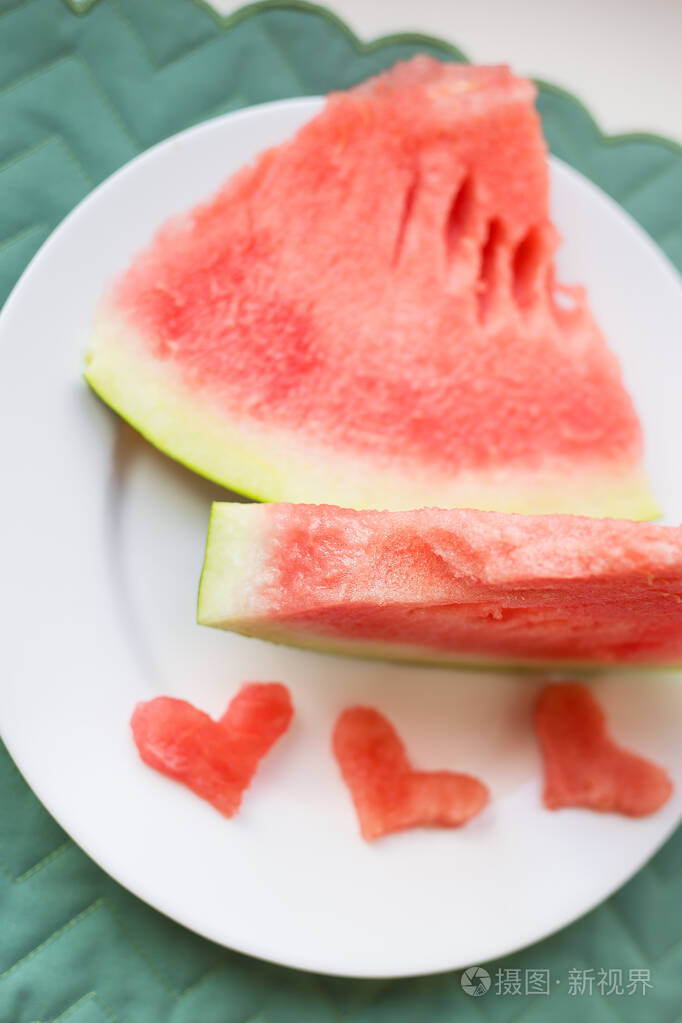 白盘子里的西瓜