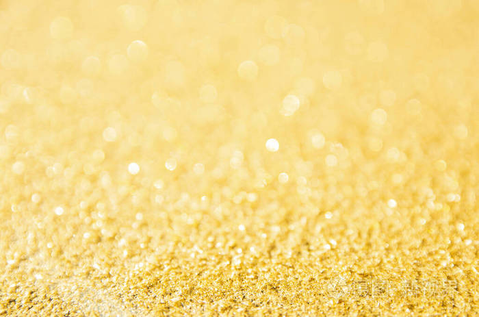 散焦金色闪光背景黄金抽象背景