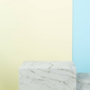 方形平台,纯色背景,3d渲染.照片