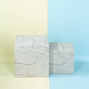 方形平台,纯色背景,3d渲染.照片