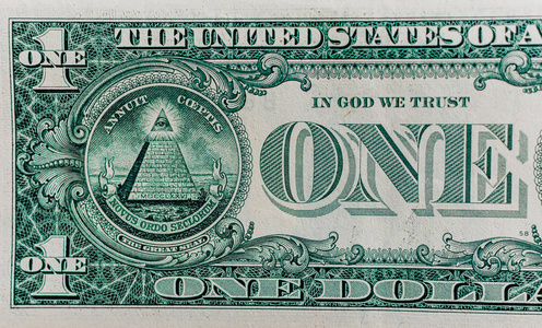 1美元纸币特写,美国联邦储备委员会票据弗拉格曼照片