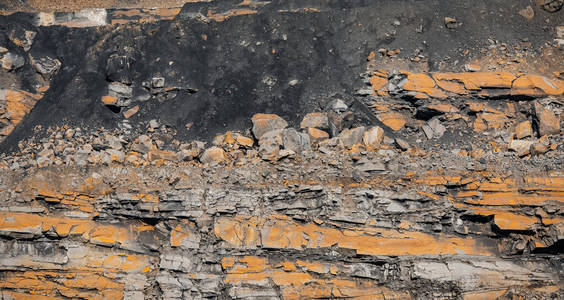层的土壤土壤地质剖面图,煤层.覆盖层露天矿无烟煤.