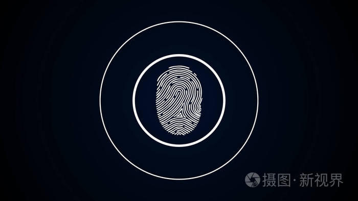 动画.触摸深色背景上的指纹.