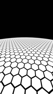 三维插图白色蜂窝,在浅色背景上有渐变色.