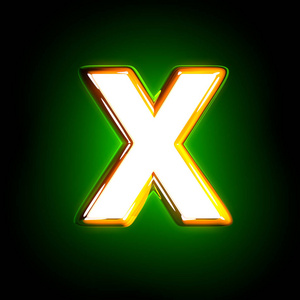 黄色有光泽字母x图片