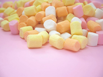 彩色甜棉花糖照片
