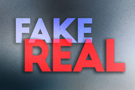 真假词插图,谎言概念照片