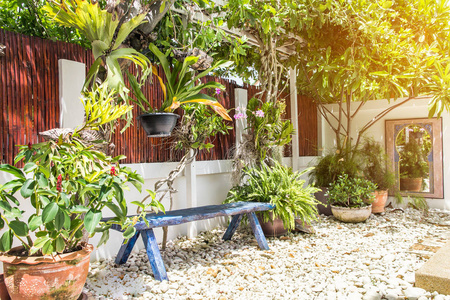 公园一角美丽的小花园一角,装饰园艺照片