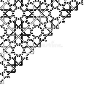 阿拉伯式花饰星矢量三角形背景