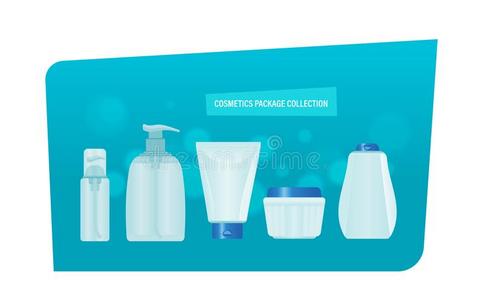 美容品包装收集.现实的放置关于液体肥皂,肌酸酐
