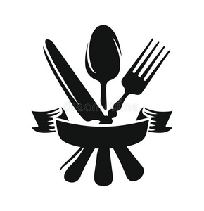 黑的刀,勺和餐叉