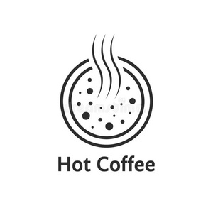 黑的热的咖啡豆杯子标识