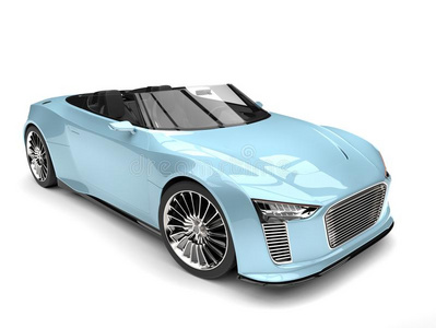 新鲜的天空蓝色现代的跑车超级的有关运动的汽车