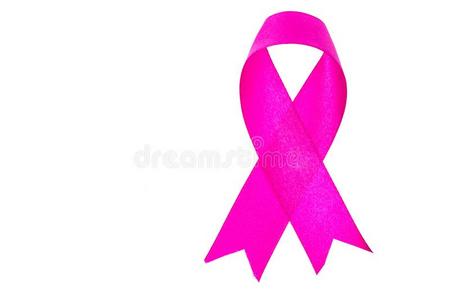 粉红色的带乳房癌症向白色的背景