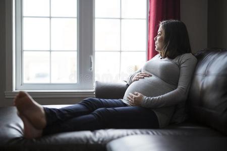 年幼的怀孕的女人关向指已提到的人窗