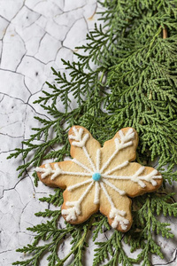 圣诞节甜饼干向木制的表