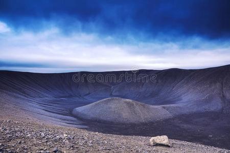 火山的田大量的和熔岩和岩石.美丽的Icel和i