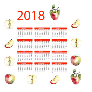 2018日历和苹果说明