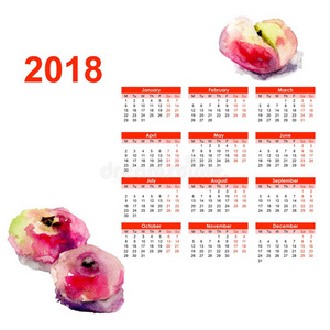 油炸圈饼桃和2018日历