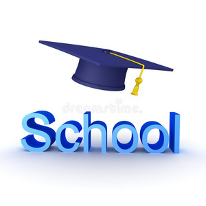 3英语字母表中的第四个字母说明关于学校符号和大的毕业帽子在上面